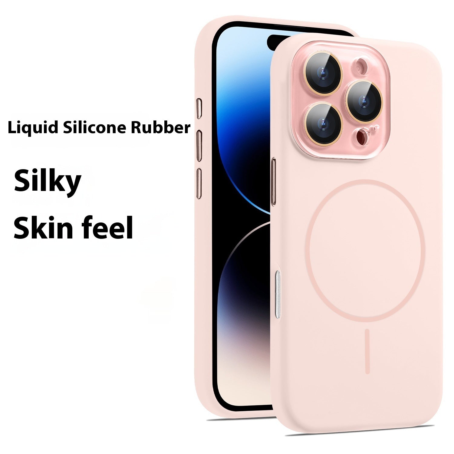 Liquid Silicone Magnetic Crystal Lens Phone Case Protective Cover