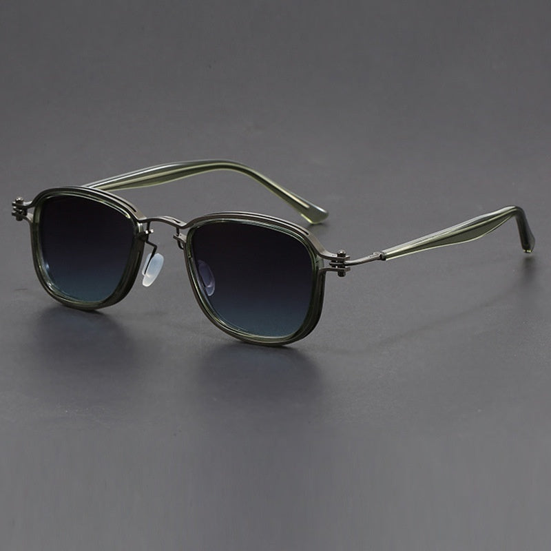 Retro Square Frame Metal Sunglasses