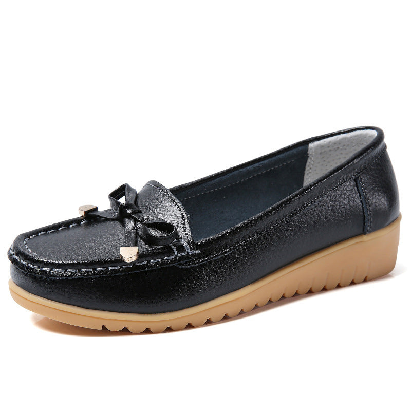 Middle-aged and Elderly Women’s White Slope Heel Non-slip Nurse Casual Shoes