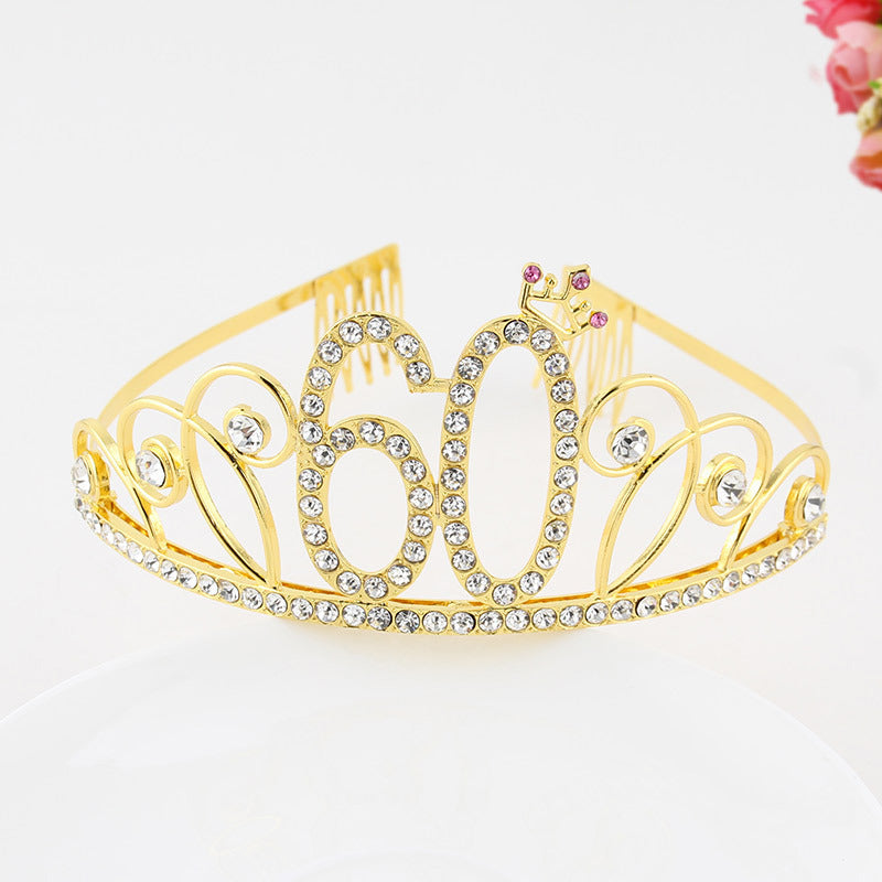Creative Diamond Alphabet Headdress Birthday Hair Accessories