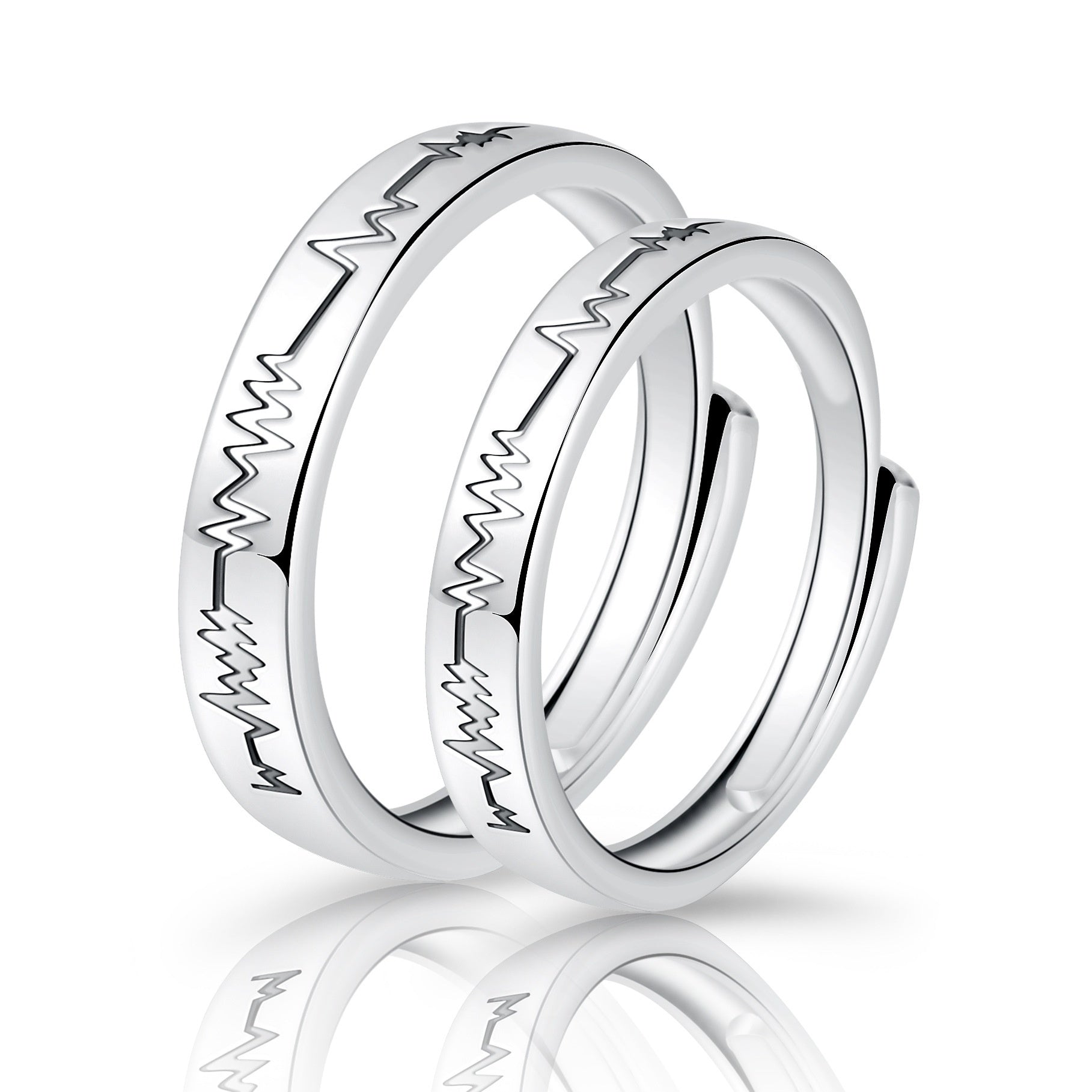 Elegant Crown-Shaped Moissanite Electroplated Copper Couple Rings Set