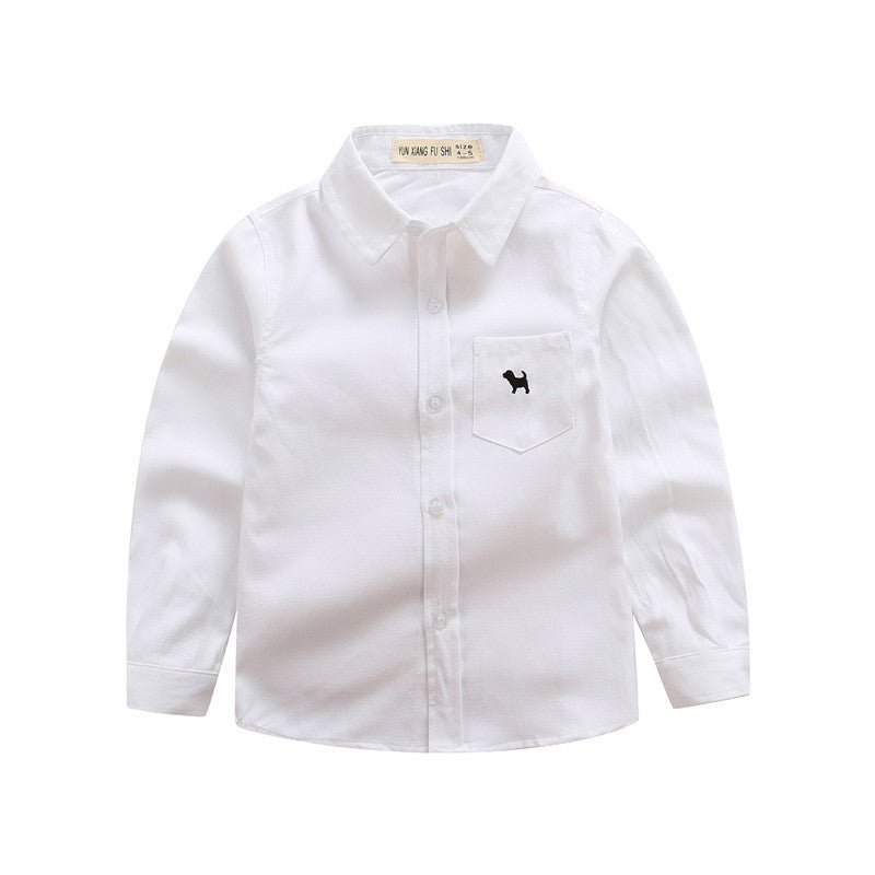 Kids Cotton Long Sleeve Shirt Casual Top Blue White Pink
