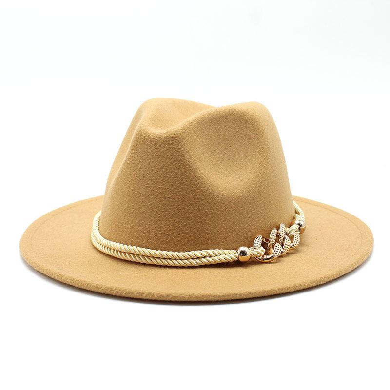 British Vintage Woolen Fedora Hat for Women in Multiple Colors
