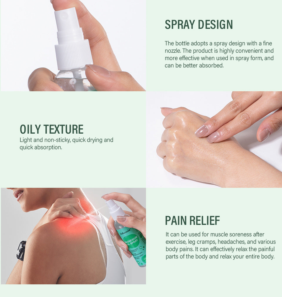 Glass Bottle Magnesium Oil Body Spray for Skin Care