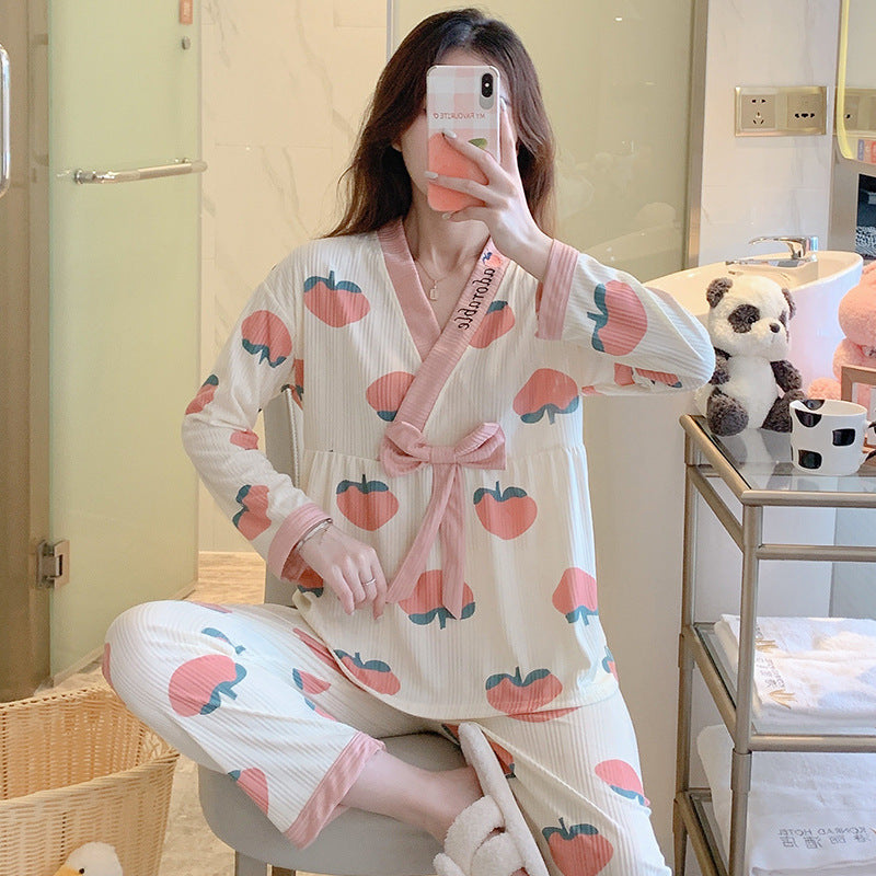 Womens Milk Silk Suit Pajama Set For Home Comfort Wear