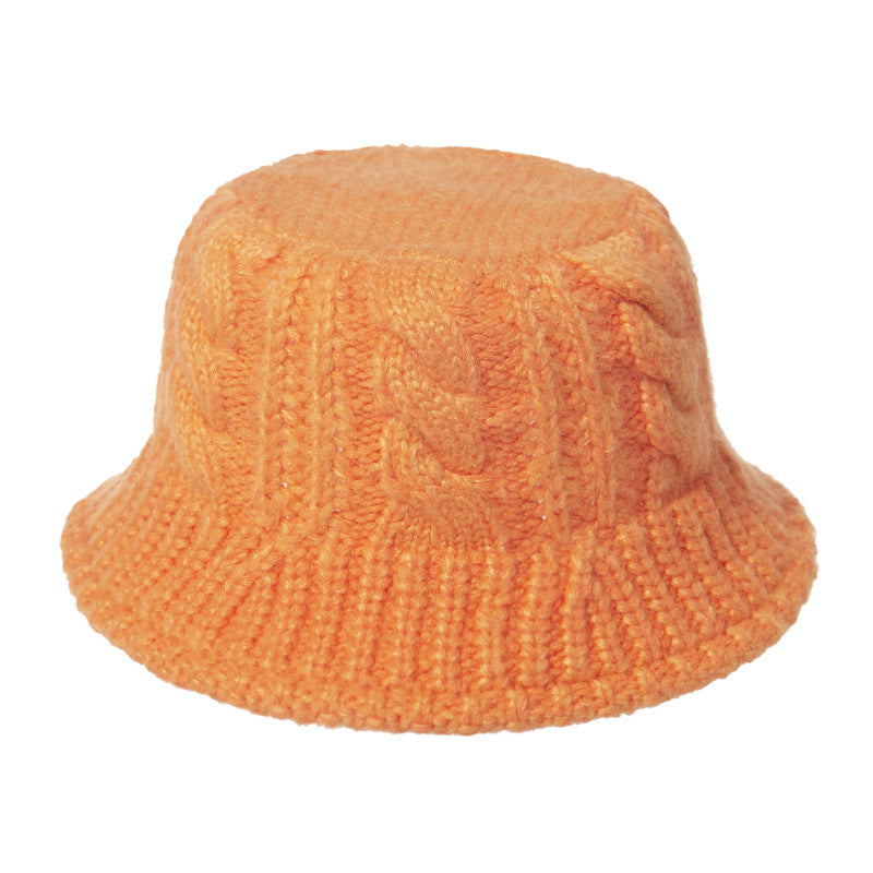 Crossborder Hot Sale Autumnwinter New Woolen Twist Knitted Fisherman Hat