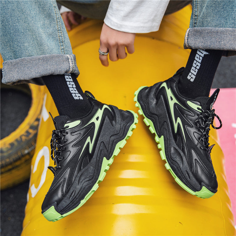Thick-soled Daddy Shoes Sports Low-top Outdoor Solid Color Artificial Leather