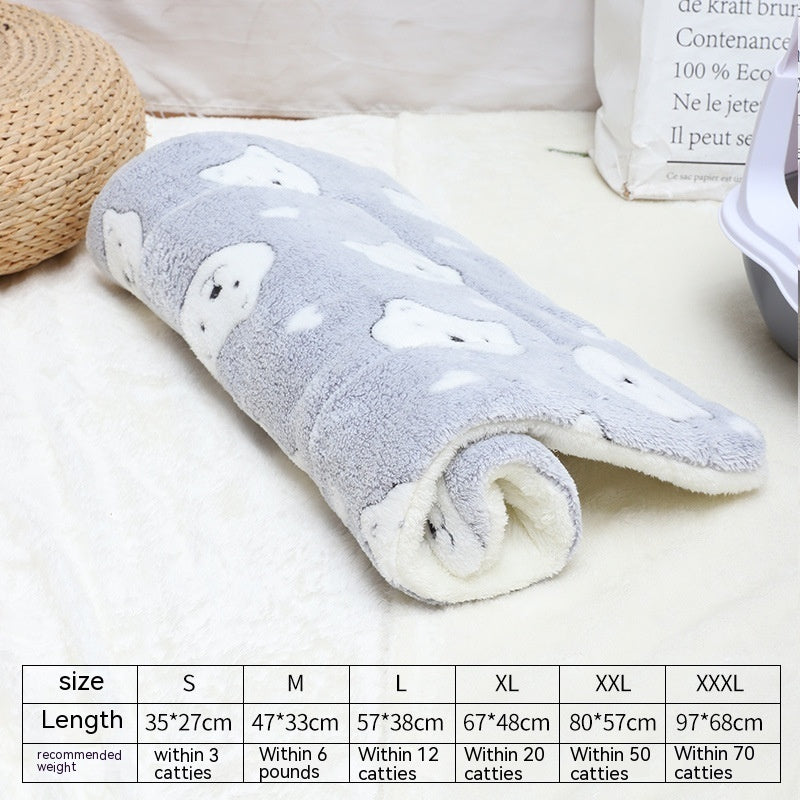 Soft Flannel Winter Cat Bed Mat For Cozy Kennel All Season