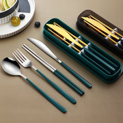 304 Stainless Steel Flatware Set With Case For Camping