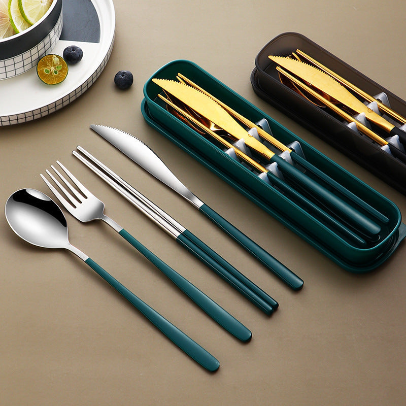 304 Stainless Steel Flatware Set With Case For Camping