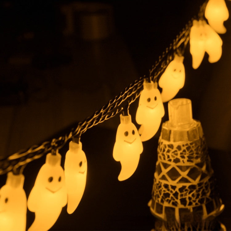 Solar Ghost String Lights – Outdoor Halloween and Christmas Courtyard Luminous Decoration
