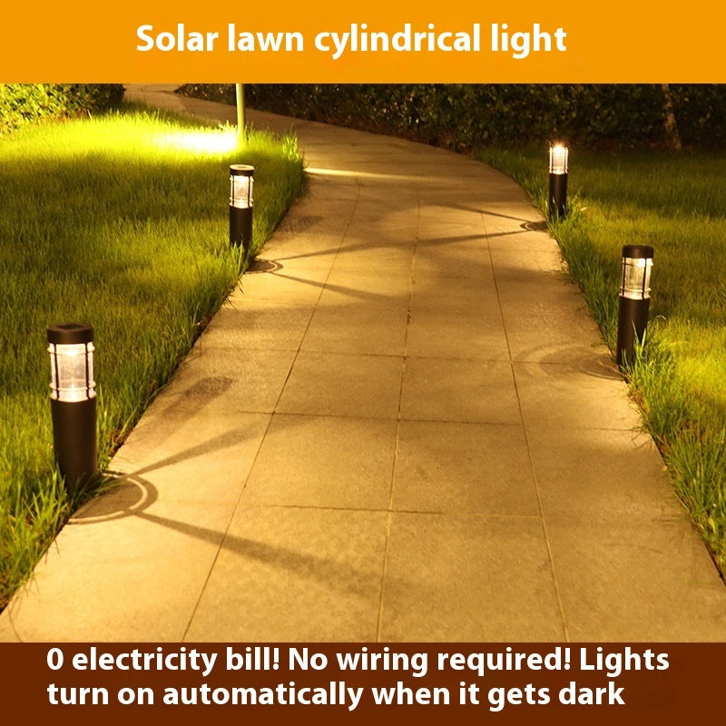 Outdoor Solar Cylindrical Waterproof Lawn Lamp