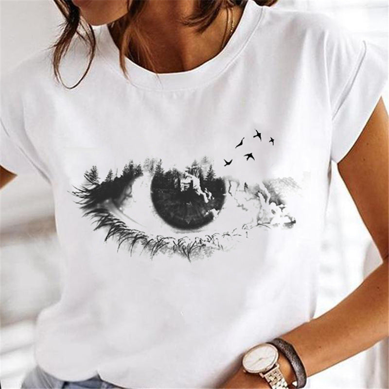 Women's Dandelion Print Milk Silk Pullover Tee