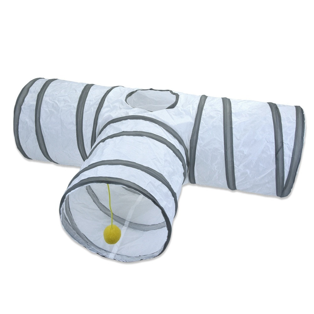 White Cat Tunnel Rolling Dragon Pet Toy Supplies