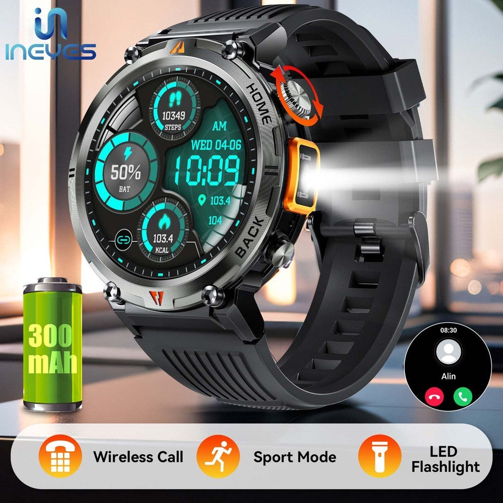 Sport Silicone Men's Smart Watch with 3ATM Waterproof