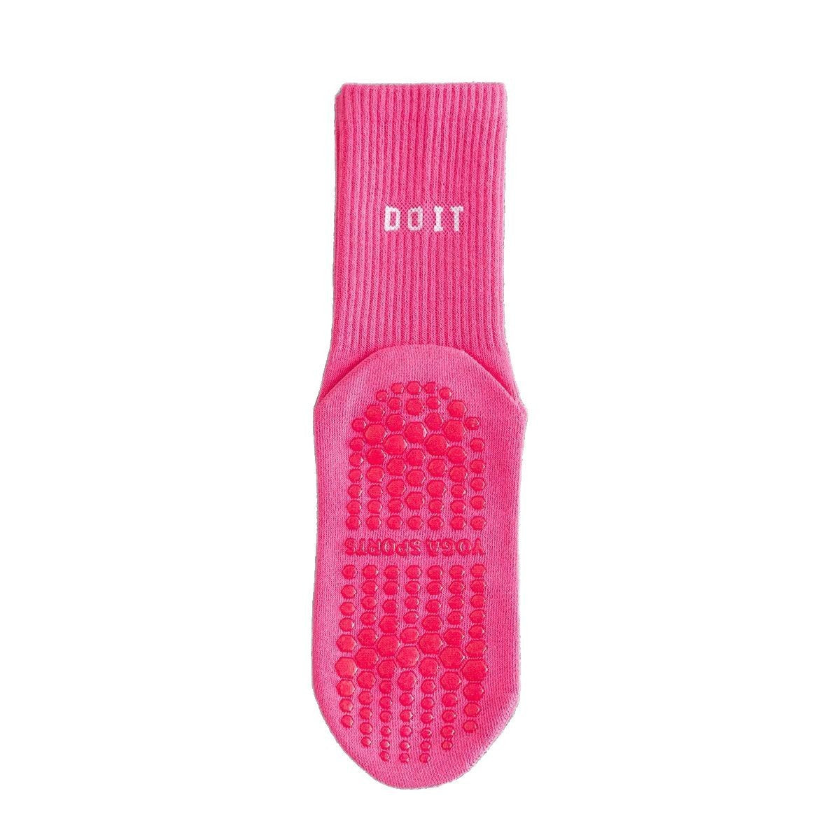 Women’s Mid-Calf Yoga Socks Trendy Letter Non-Slip Breathable