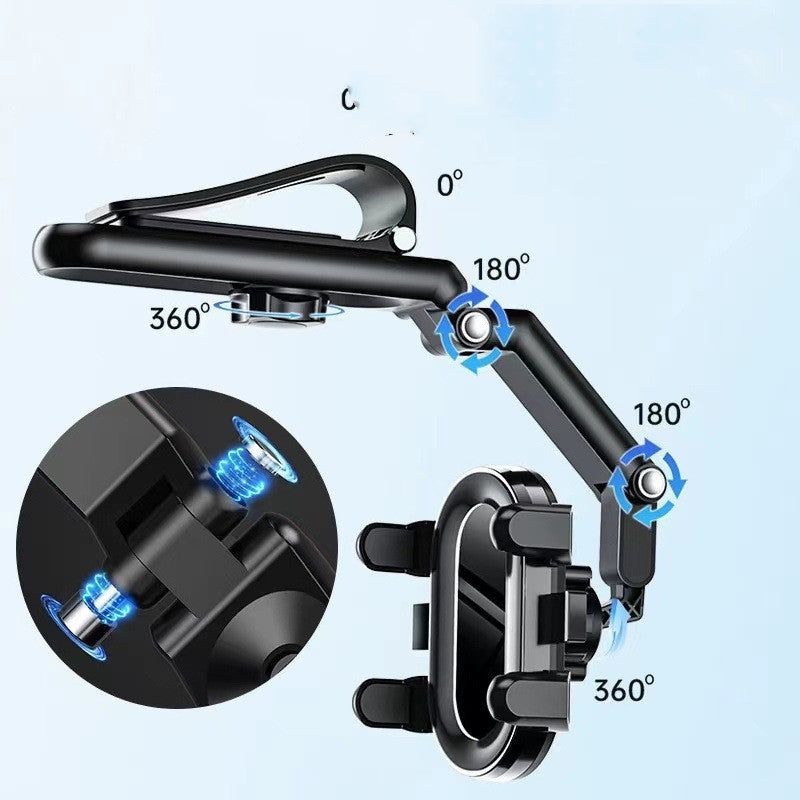 2-in-1 Car Phone Mount – Sun Visor & Rear Seat Headrest Holder