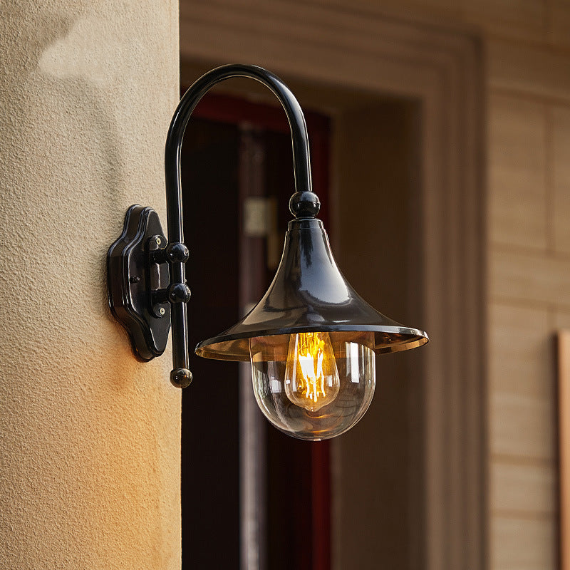 Outdoor Wall Lamp Horn Wall Lamp Outdoor Gate Lamp Stairs Pastoral Aluminum Balcony Exposed Table Lamp