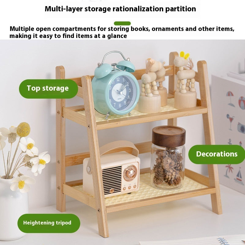 Guest Room Bamboo Multi Layer Storage Rack