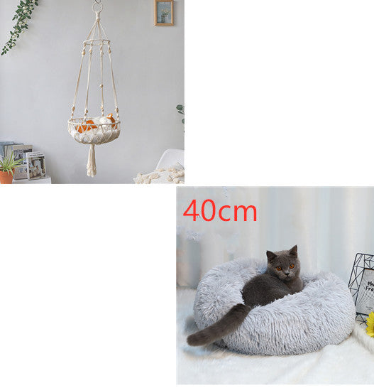 Pure Hand Woven Cat''s Nest Hammock Basket Household Pet