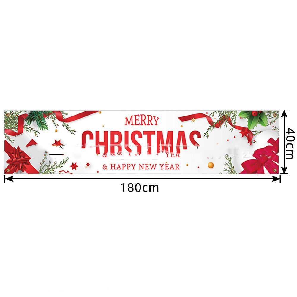 Christmas Banner Red Background Cloth Garden Lattice Hanging Flag