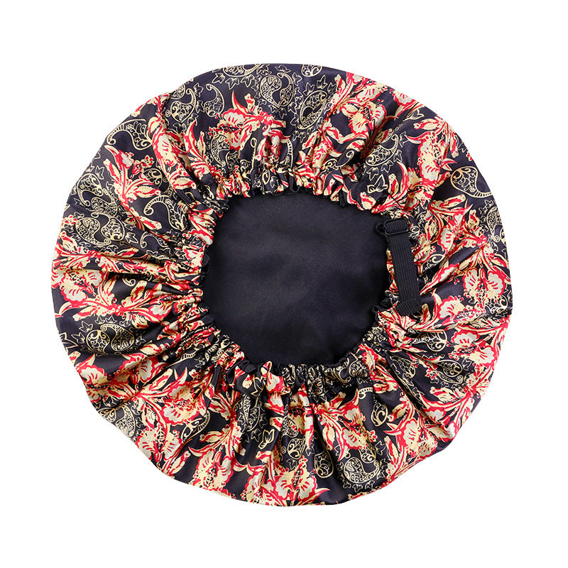 Printed Satin Double-Layer Adjustable Home Cap