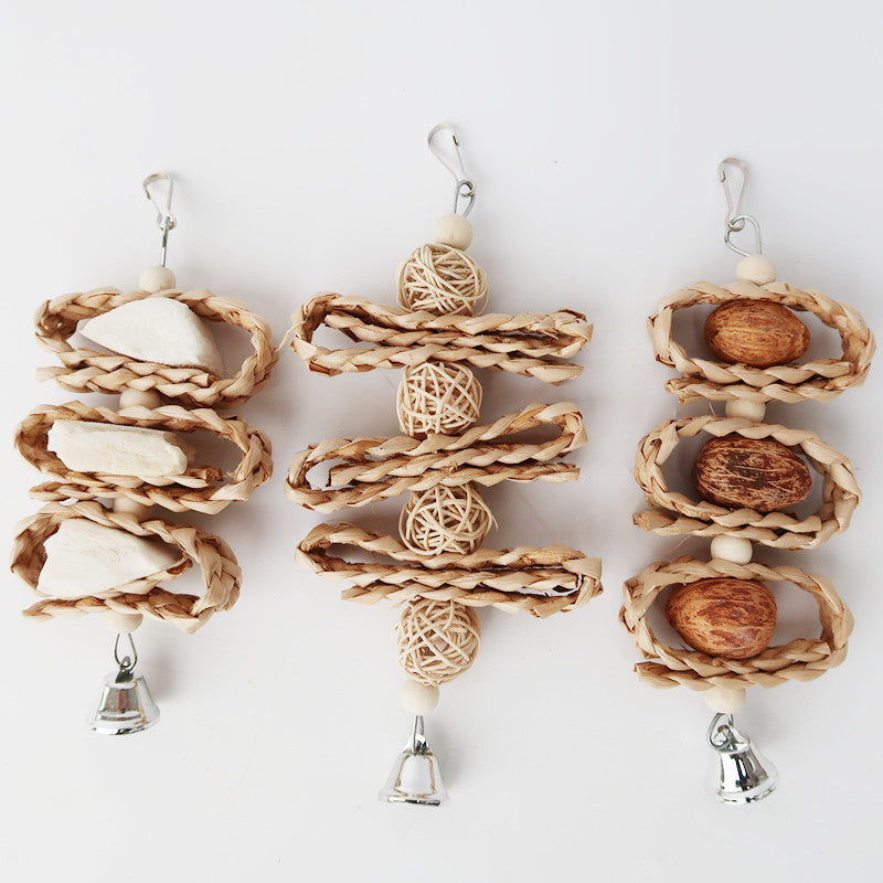 Straw Woven Fruit Toy for Parrots