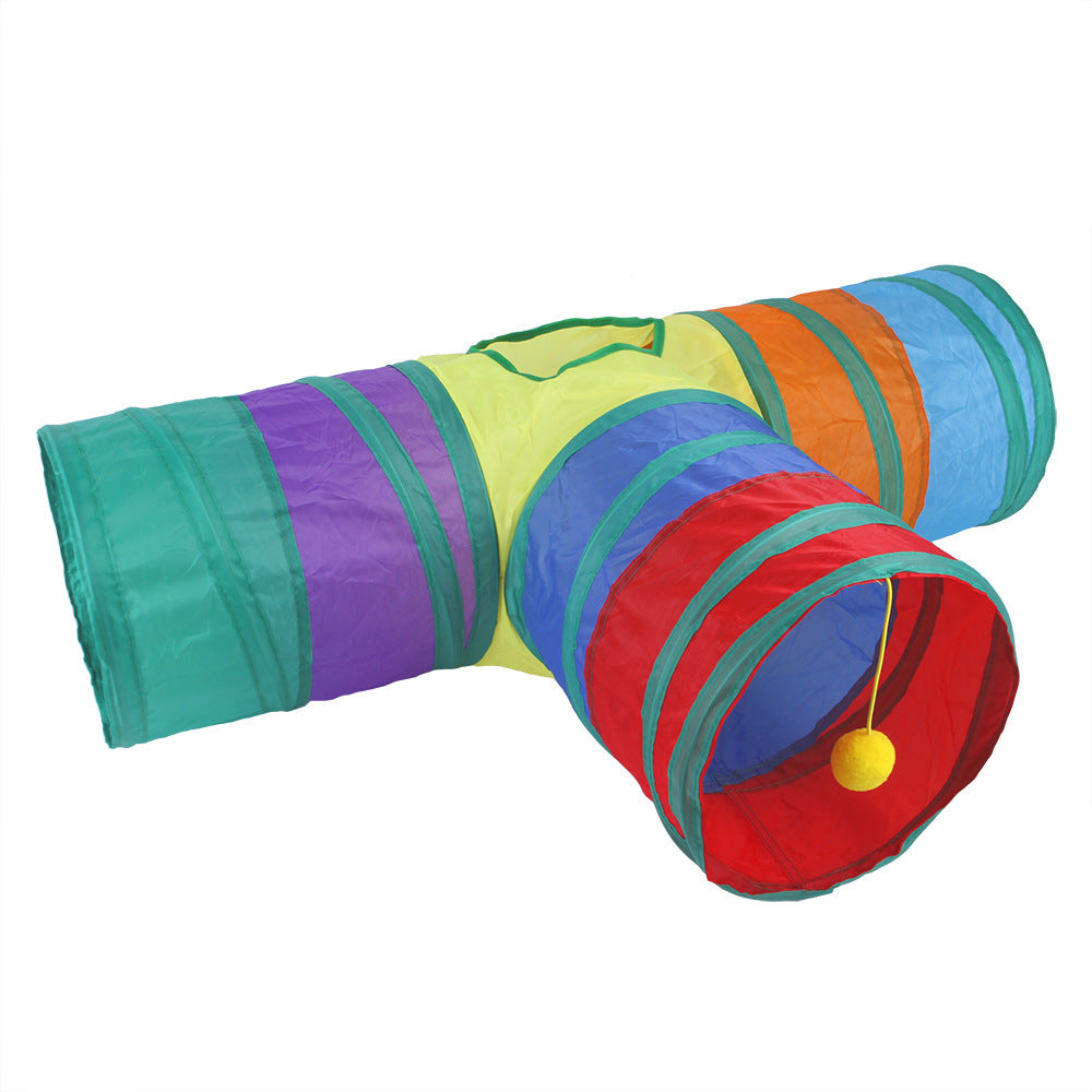 Pet Tunnel Cat Rainbow Interactive Toy