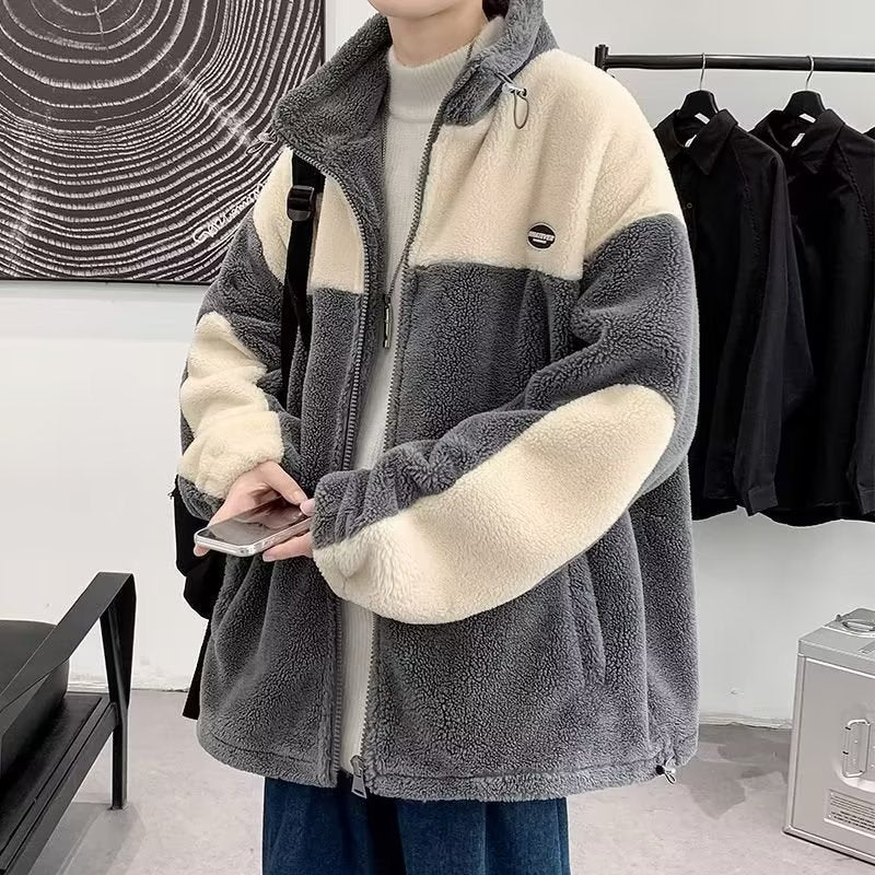 Berber Fleece Coat Winter Men Fashion Brands Fleece Padded Jacket