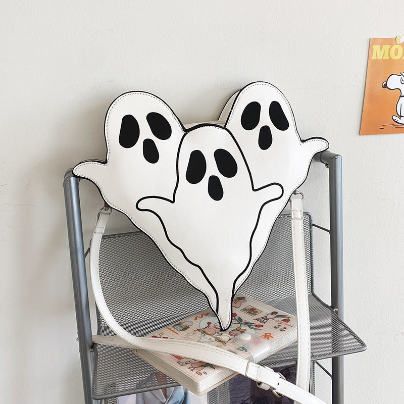 Halloween 3D Cartoon Ghost Bag – Cute Crossbody Shoulder Purse for Women and Girls