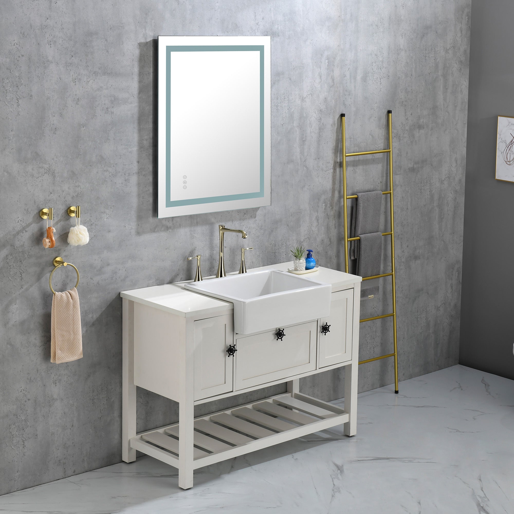 36x28 LED Bathroom Vanity Mirror with Lights & Anti-Fog