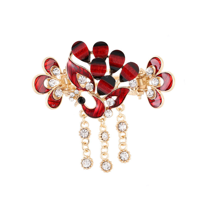 Vintage Plate Back Head Fringe Clip