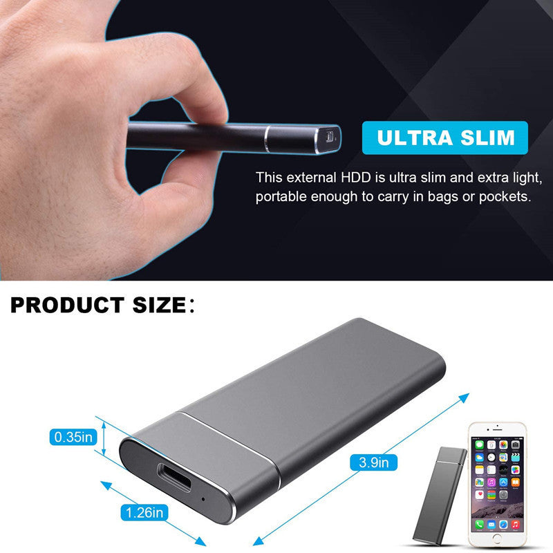 Portable High-Speed SSD – USB-C 10Gbps External Solid State Drive (Up to 1050MB/s, 500GB–2TB)
