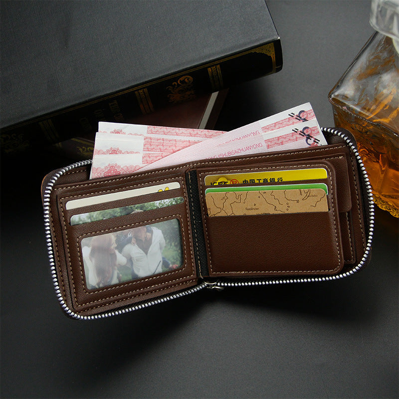 Men's Frosted Simplicity PU Leather Wallet Solid Color