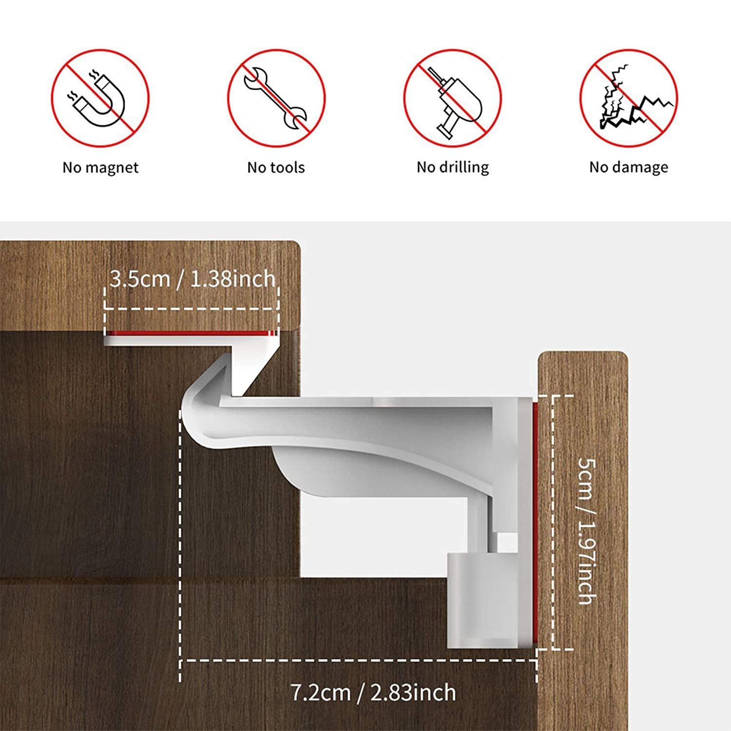Children's Invisible Cabinet Door Safety Lock