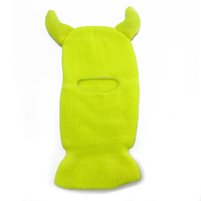 Halloween Wool Hat Horn Single Hole Headgear