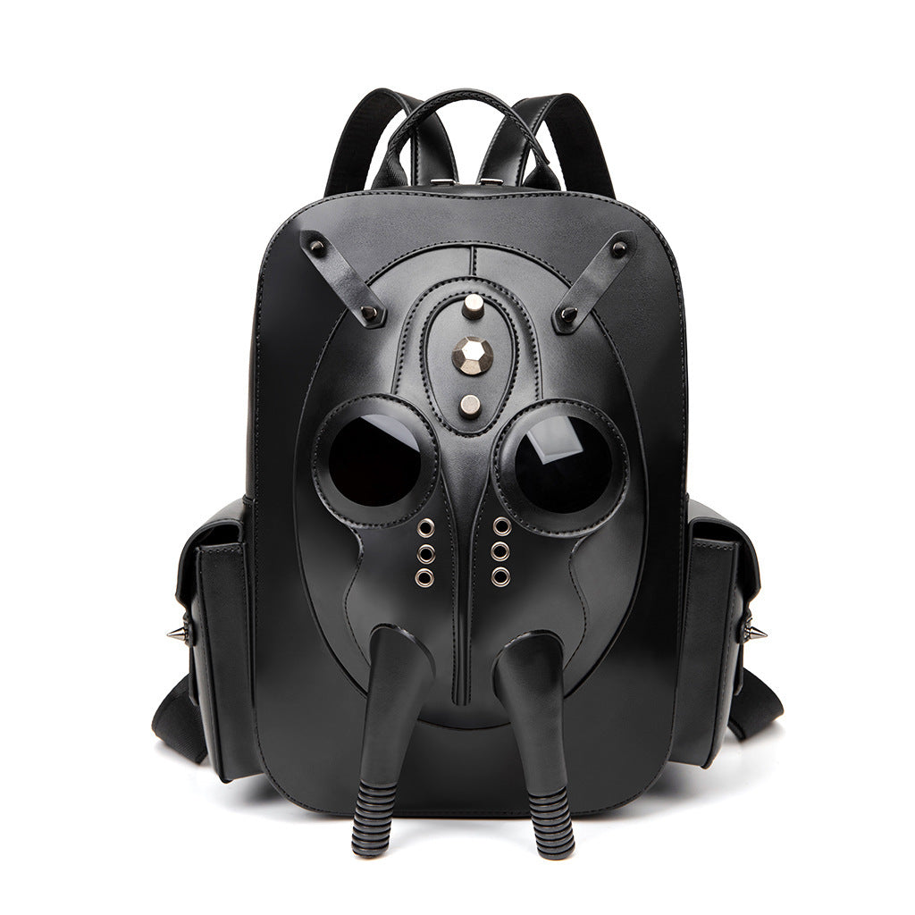 Mens Skull Studded PU Backpack Fashion Punk Gothic Bag