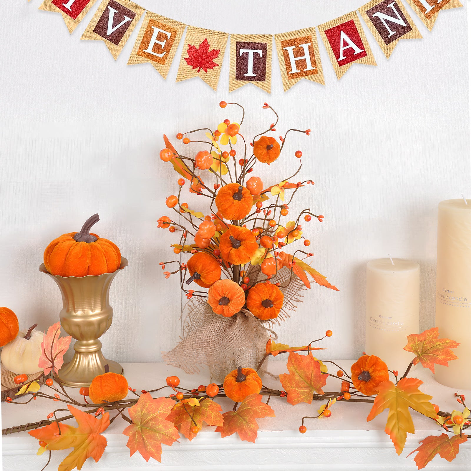 New Halloween Decorations Autumn Maple Leaf Pumpkin