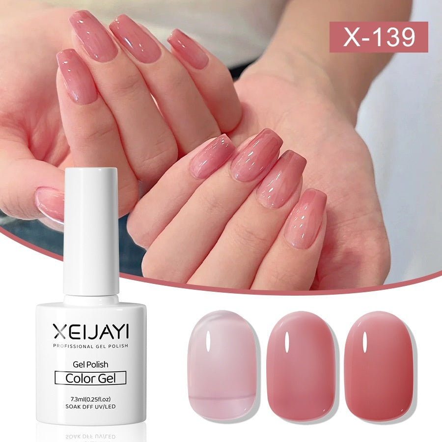 Nude Ice Transparent Color Cherry Red White UV Polish