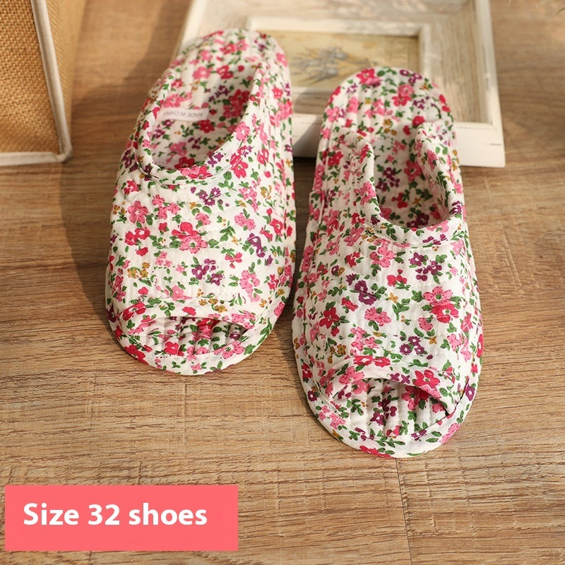 Pastoral Fabric Home Cotton Slippers