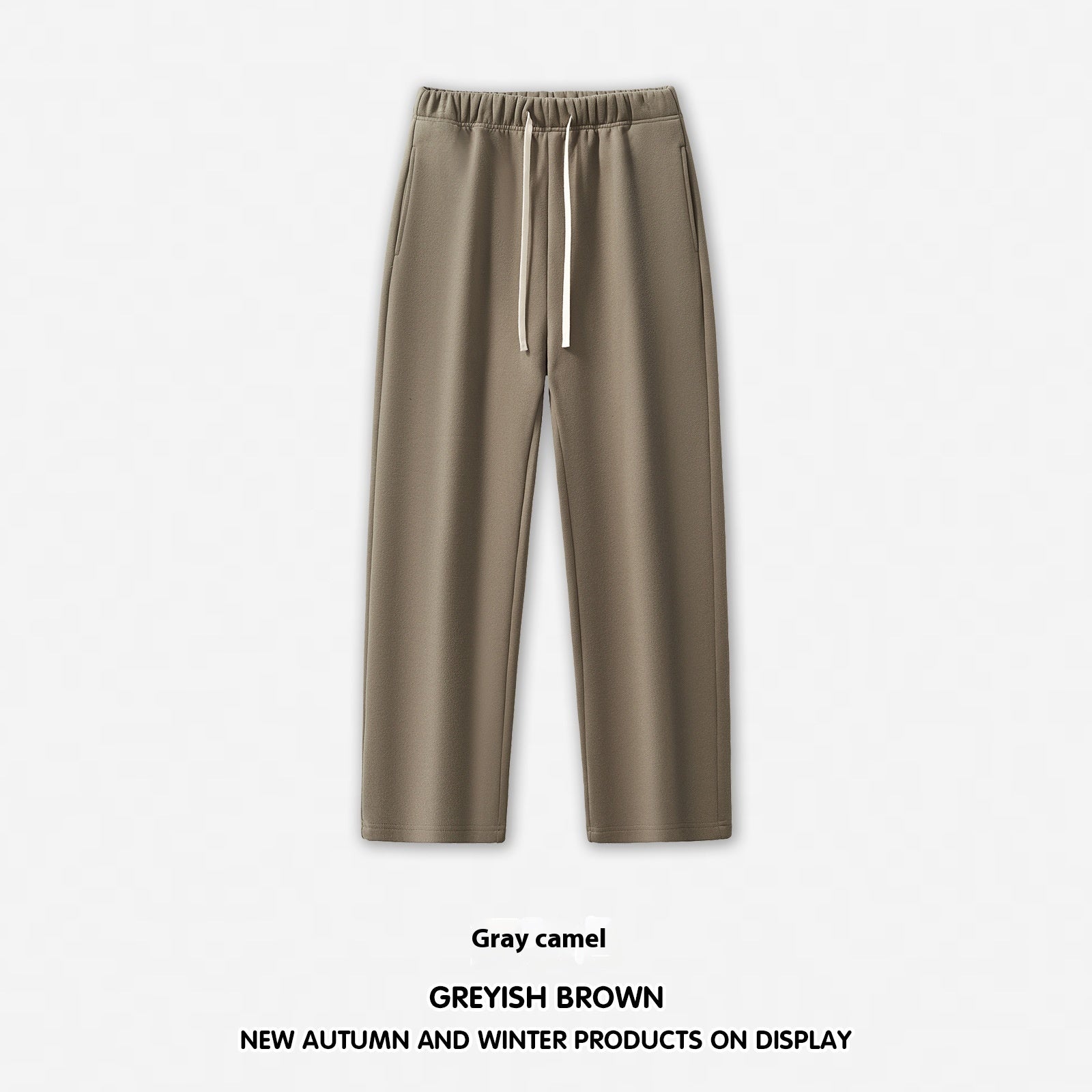Men’s Wide-Leg Sweatpants – Straight Solid Color Dopamine Style