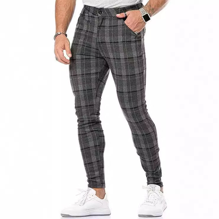 Men’s Slim Fit Suit Pants – Lightweight Summer 3D Printed Trousers