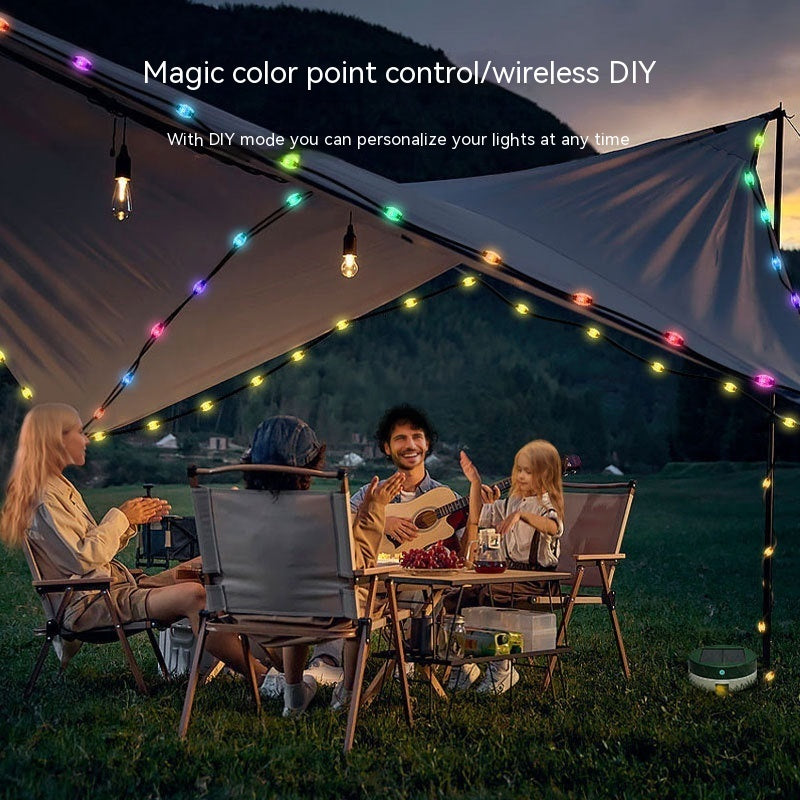 Solar Camping Waterproof LED String Lights Outdoor Tent Decoration