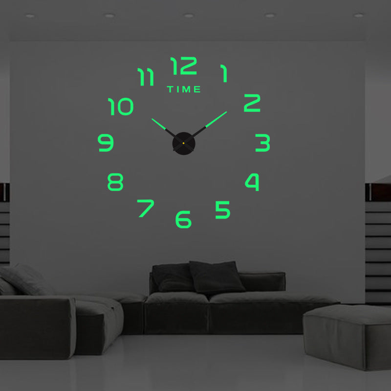Creative Night Light Silent Clock Decorative Wall Stickers