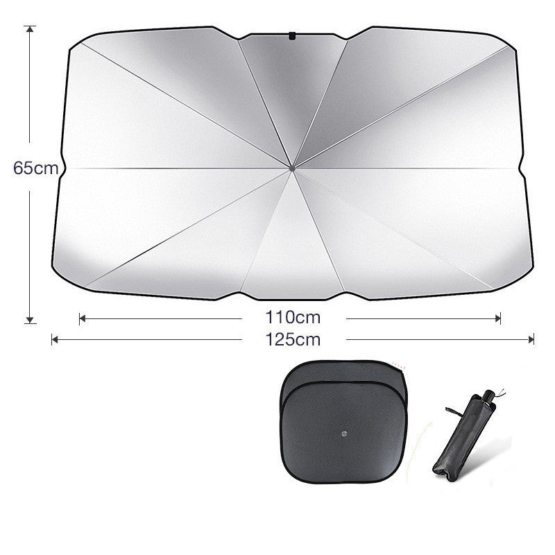 Foldable Car Windshield Sun Shade Umbrella, UV Protection and Heat Insulation Front Window Cover