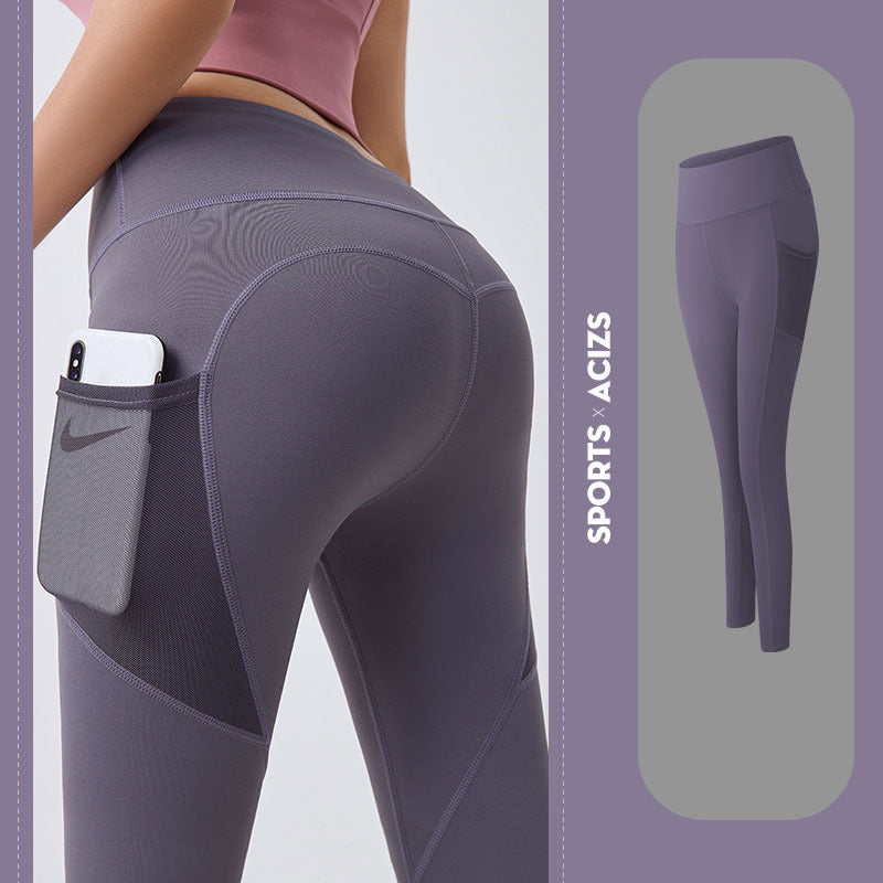 4D Elastic Fabric Women’s Yoga Pants – High Stretch, Quick-Dry, Breathable Fitness Leggings