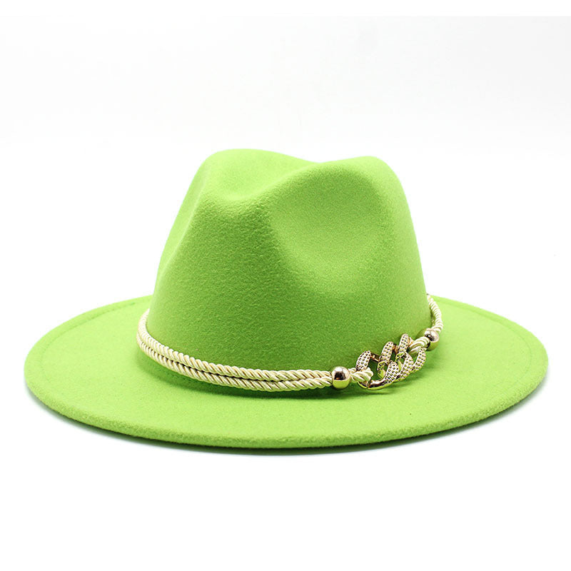 British Vintage Woolen Fedora Hat for Women in Multiple Colors