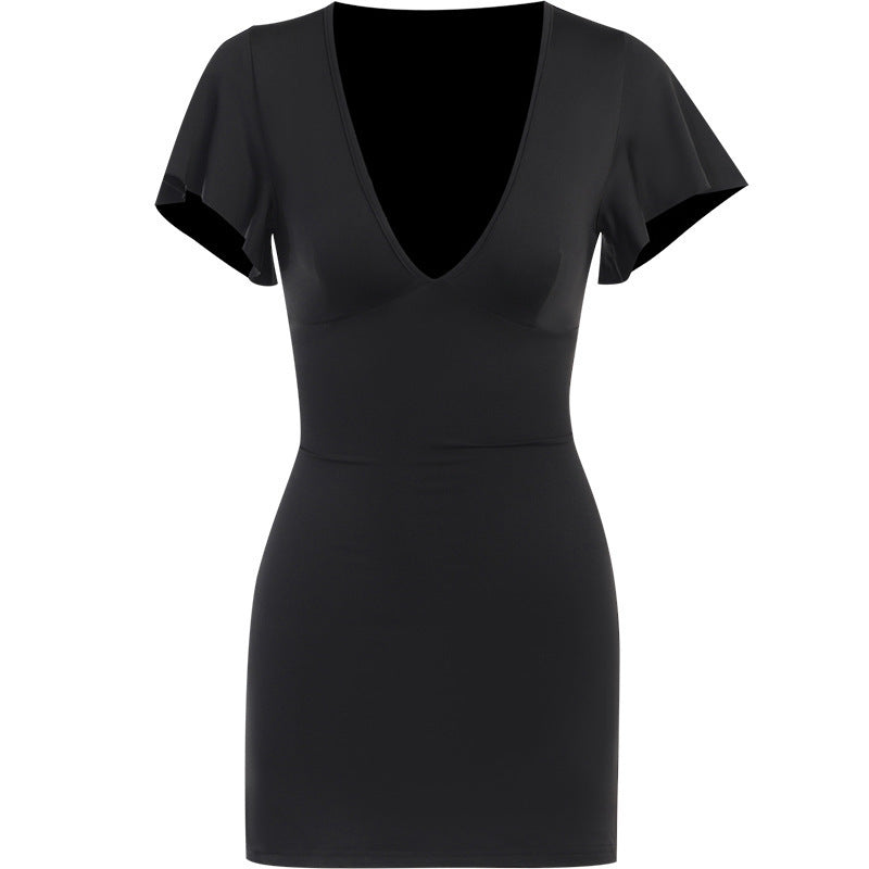 European And American Slim Fit Casual Slimming Short Sleeve Dress