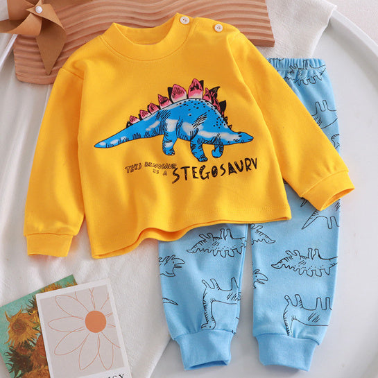 Children's Pure Cotton Cute Printed Autumn Clothes And Pants Set