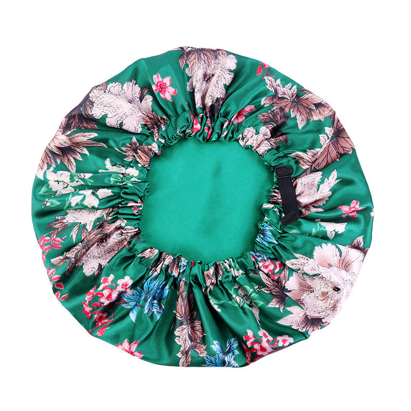 Printed Satin Double-Layer Adjustable Home Cap